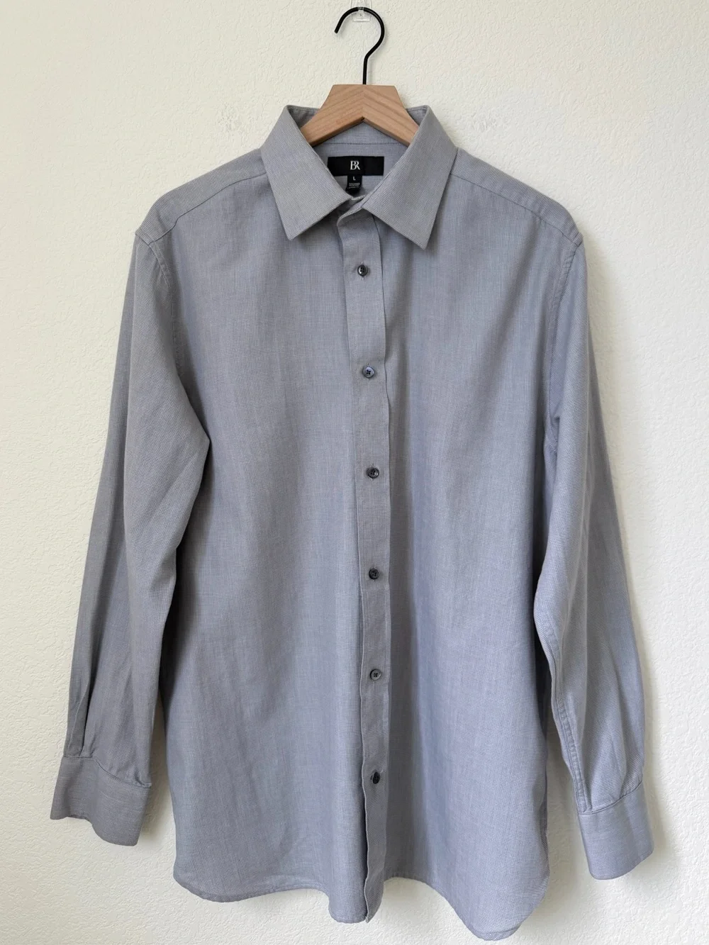 Banana Republic Men's Gray Button Up Long Tailored Slim Fit Sleeve Shirt Size L